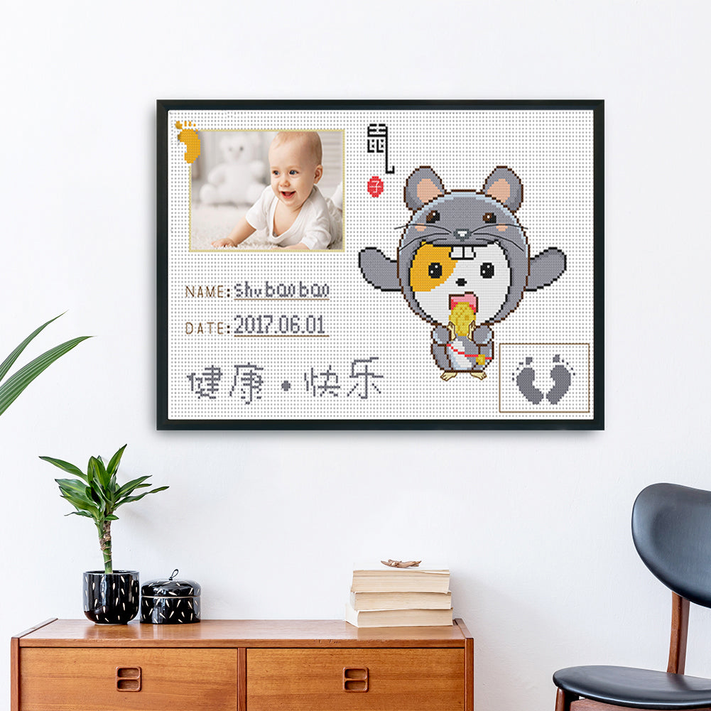 Birth Certificate - 11CT Stamped Cross Stitch 50*34CM