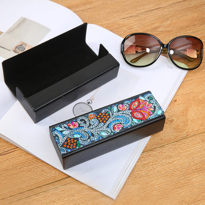 DIY Leather Diamond Painting Glasses Storage Case Flower Animal Mosaic Kit