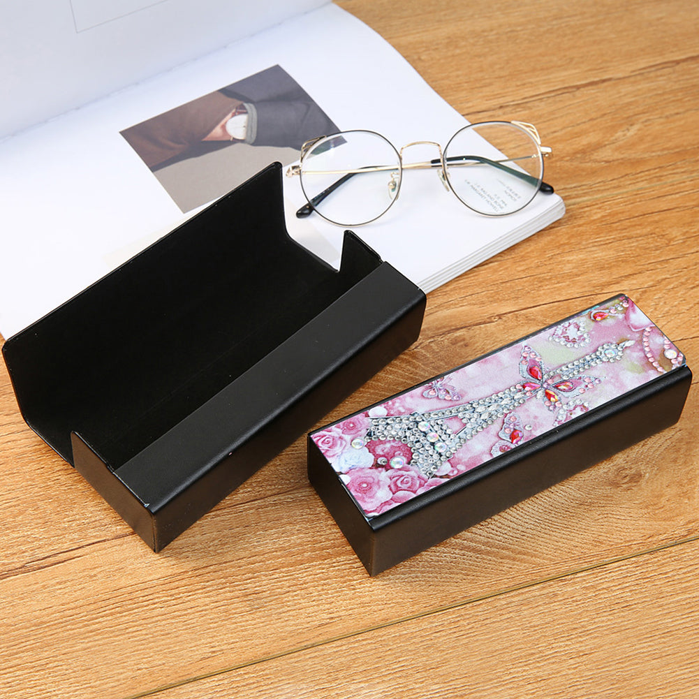 DIY Leather Diamond Painting Glasses Storage Case Flower Animal Mosaic Kit