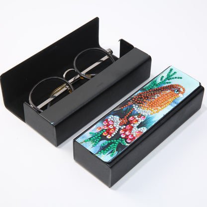 DIY Leather Diamond Painting Glasses Storage Case Flower Animal Mosaic Kit