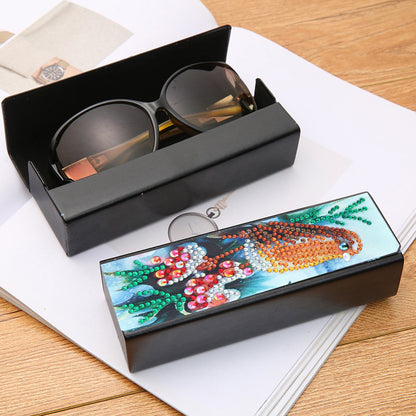 DIY Leather Diamond Painting Glasses Storage Case Flower Animal Mosaic Kit