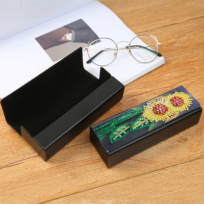 DIY Leather Diamond Painting Glasses Storage Case Flower Animal Mosaic Kit