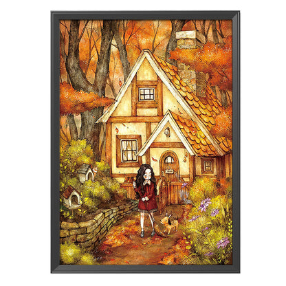 Relaxing Girl - 11CT Stamped Cross Stitch 53*72CM