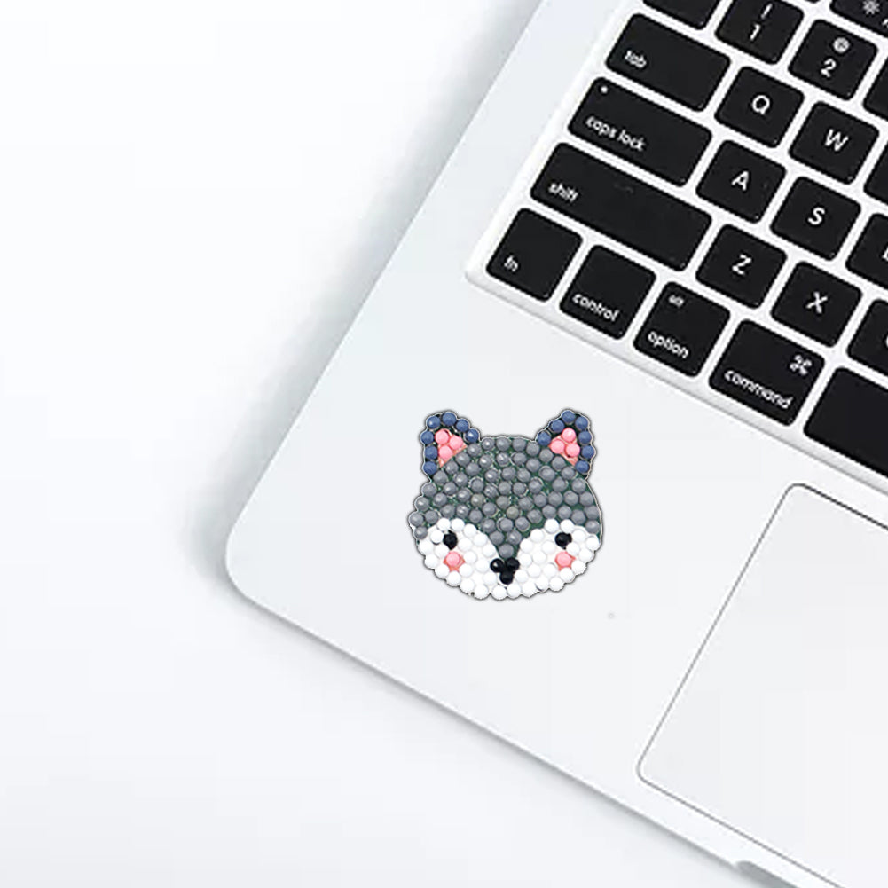 12pcs Colorful Animal Head Self-adhesive Rhinestone Painting Kit Stickers