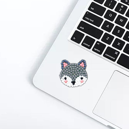 12pcs Colorful Animal Head Self-adhesive Rhinestone Painting Kit Stickers