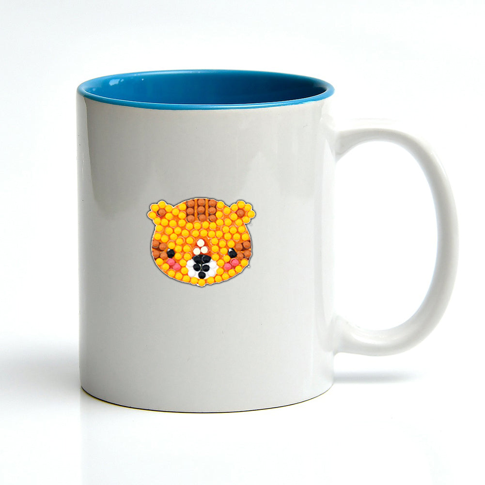 12pcs Colorful Animal Head Self-adhesive Rhinestone Painting Kit Stickers