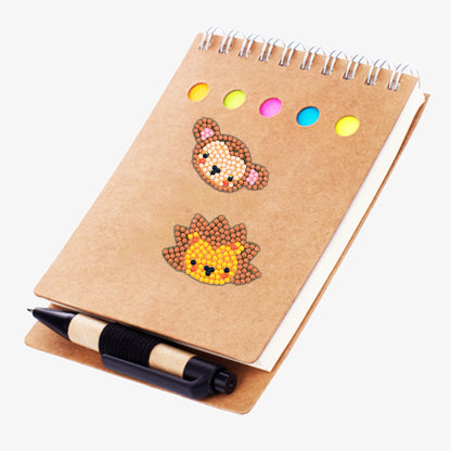 12pcs DIY Painting Kit Color Animal Head Self-adhesive Rhinestone Sticker