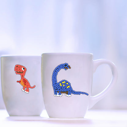 6pcs Dinosaur World Round Sticker Diamond Painting DIY Phone Decor Paster