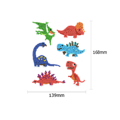 6pcs Dinosaur World Round Sticker Diamond Painting DIY Phone Decor Paster