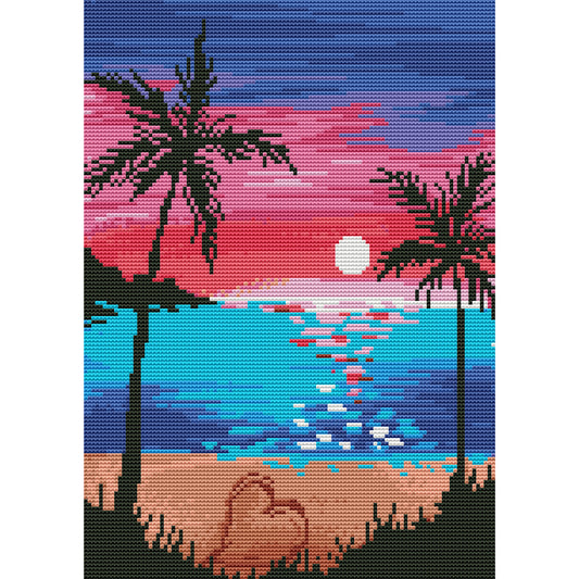 Seascape Sunset - 11CT Stamped Cross Stitch 40*30CM