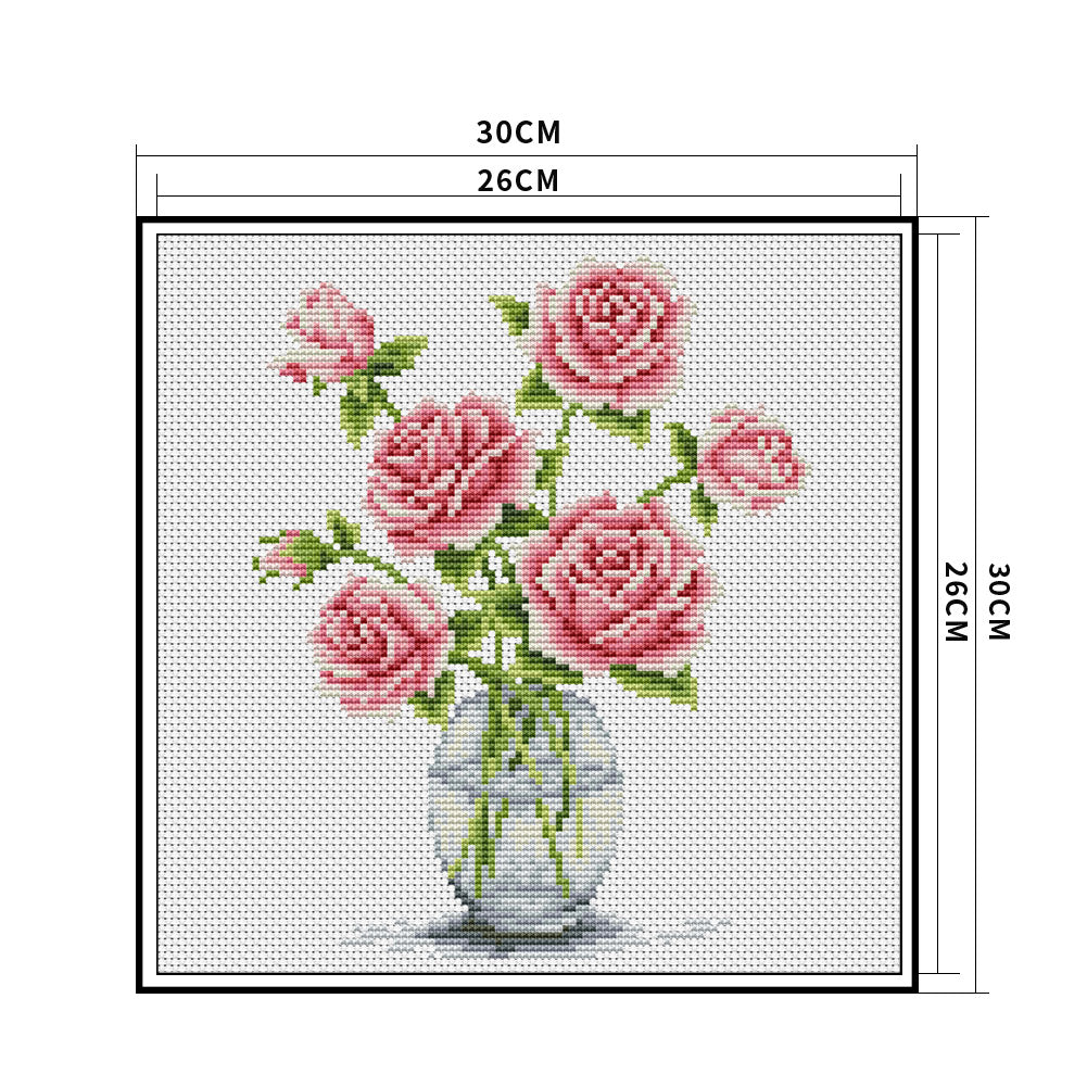 Flowers - 11CT Stamped Cross Stitch 30*30CM