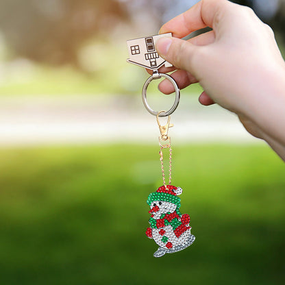4pcs DIY Full Special Shaped Drill Diamond Painting Christmas Keychain Kit