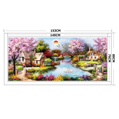 Garden - 11CT Stamped Cross Stitch 153*80CM