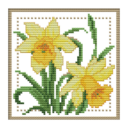 Flower - 11CT Stamped Cross Stitch 21*21CM