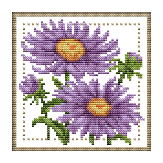 Flower - 11CT Stamped Cross Stitch 21*21CM