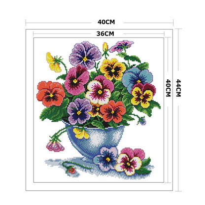 Flower - 11CT Stamped Cross Stitch 40*44CM