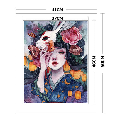 Illustration Girl - 11CT Stamped Cross Stitch 50*41CM