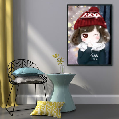 Snowing Girl - 11CT Stamped Cross Stitch 54*71CM