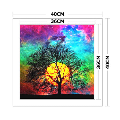 Tree Landscape - 11CT Stamped Cross Stitch 40*40CM