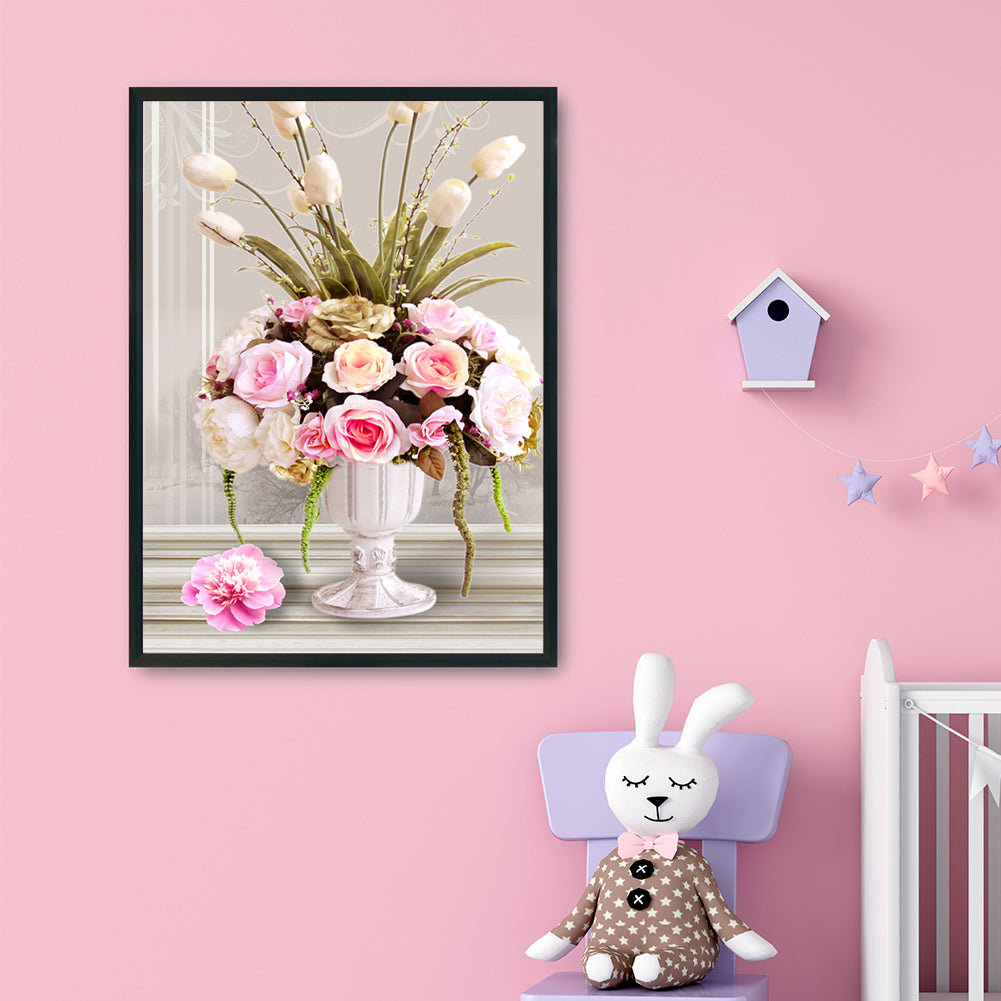 Rose Flower - 11CT Stamped Cross Stitch 54*69CM