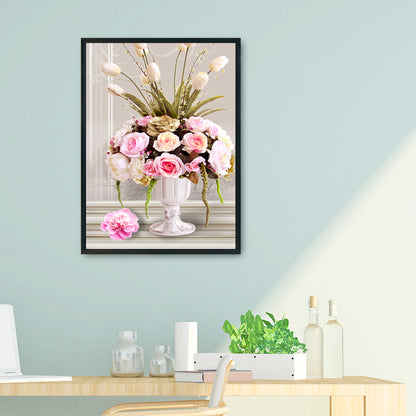 Rose Flower - 11CT Stamped Cross Stitch 54*69CM