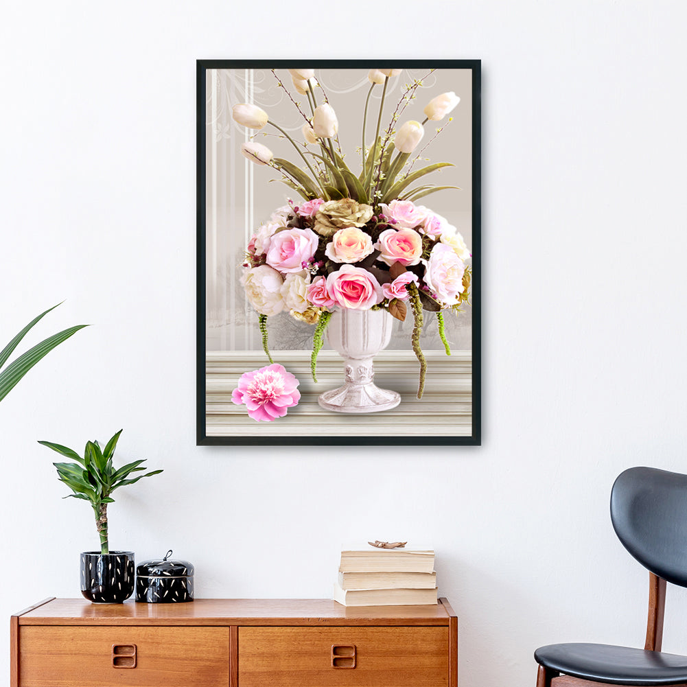 Rose Flower - 11CT Stamped Cross Stitch 54*69CM