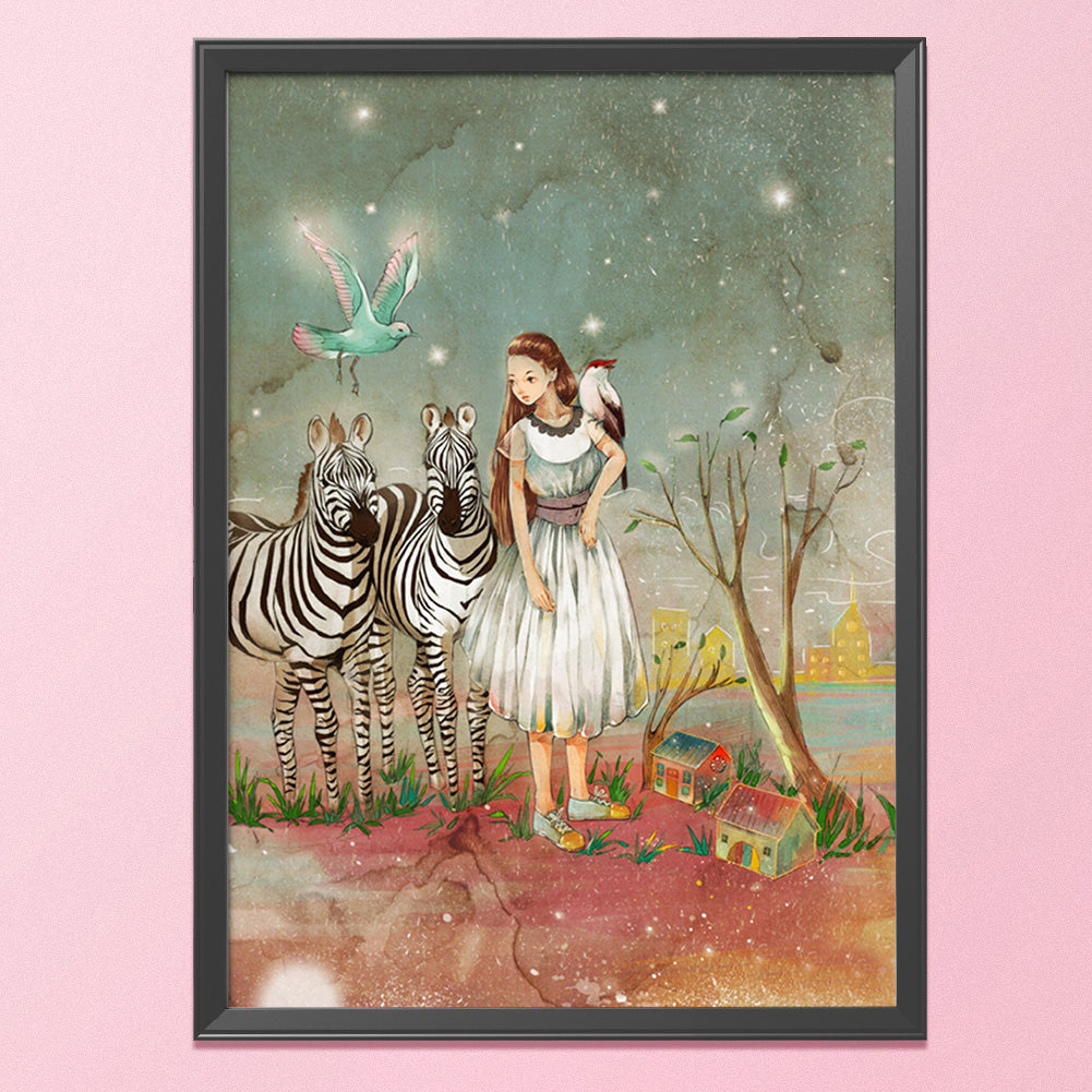 Animals Zebra - 11CT Stamped Cross Stitch 53*71CM