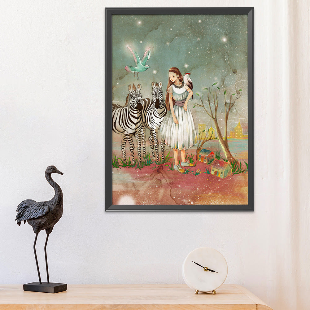 Animals Zebra - 11CT Stamped Cross Stitch 53*71CM