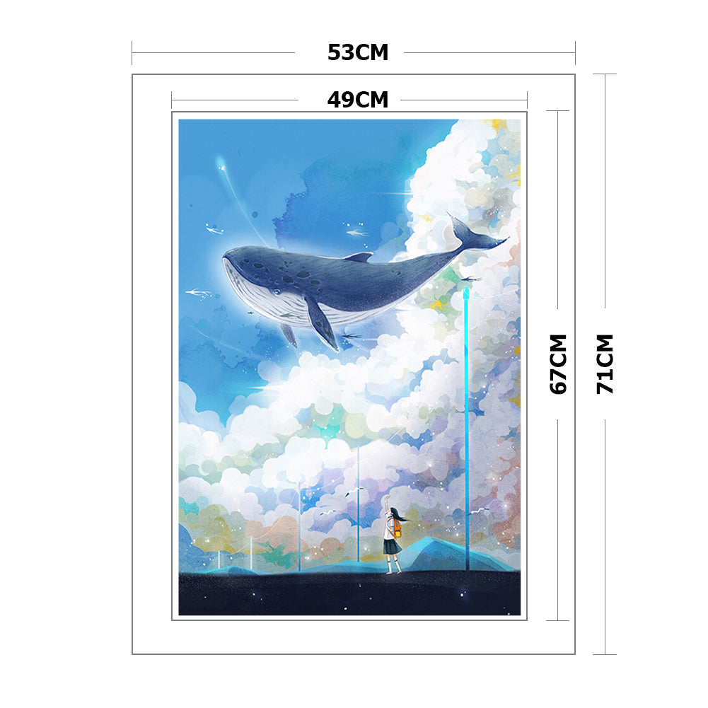 Animals Whale - 11CT Stamped Cross Stitch 53*71CM