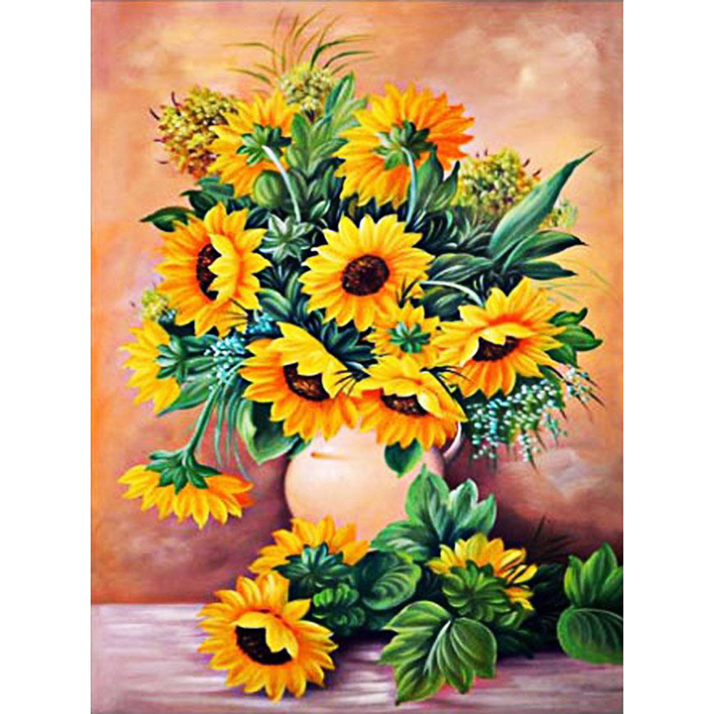 Sunflower Vase - 11CT Stamped Cross Stitch 36*46CM