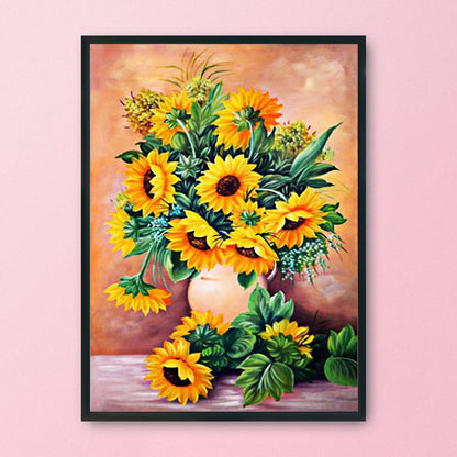 Sunflower Vase - 11CT Stamped Cross Stitch 36*46CM