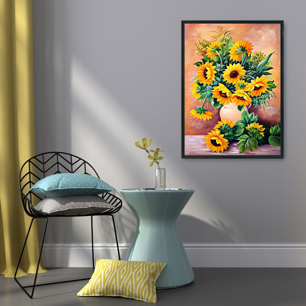 Sunflower Vase - 11CT Stamped Cross Stitch 36*46CM