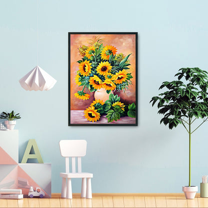 Sunflower Vase - 11CT Stamped Cross Stitch 36*46CM