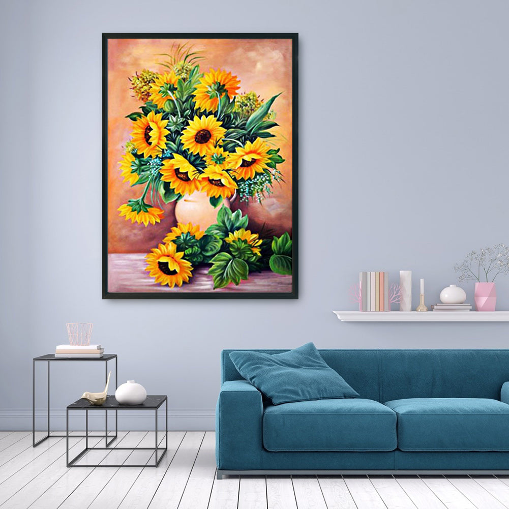 Sunflower Vase - 11CT Stamped Cross Stitch 36*46CM