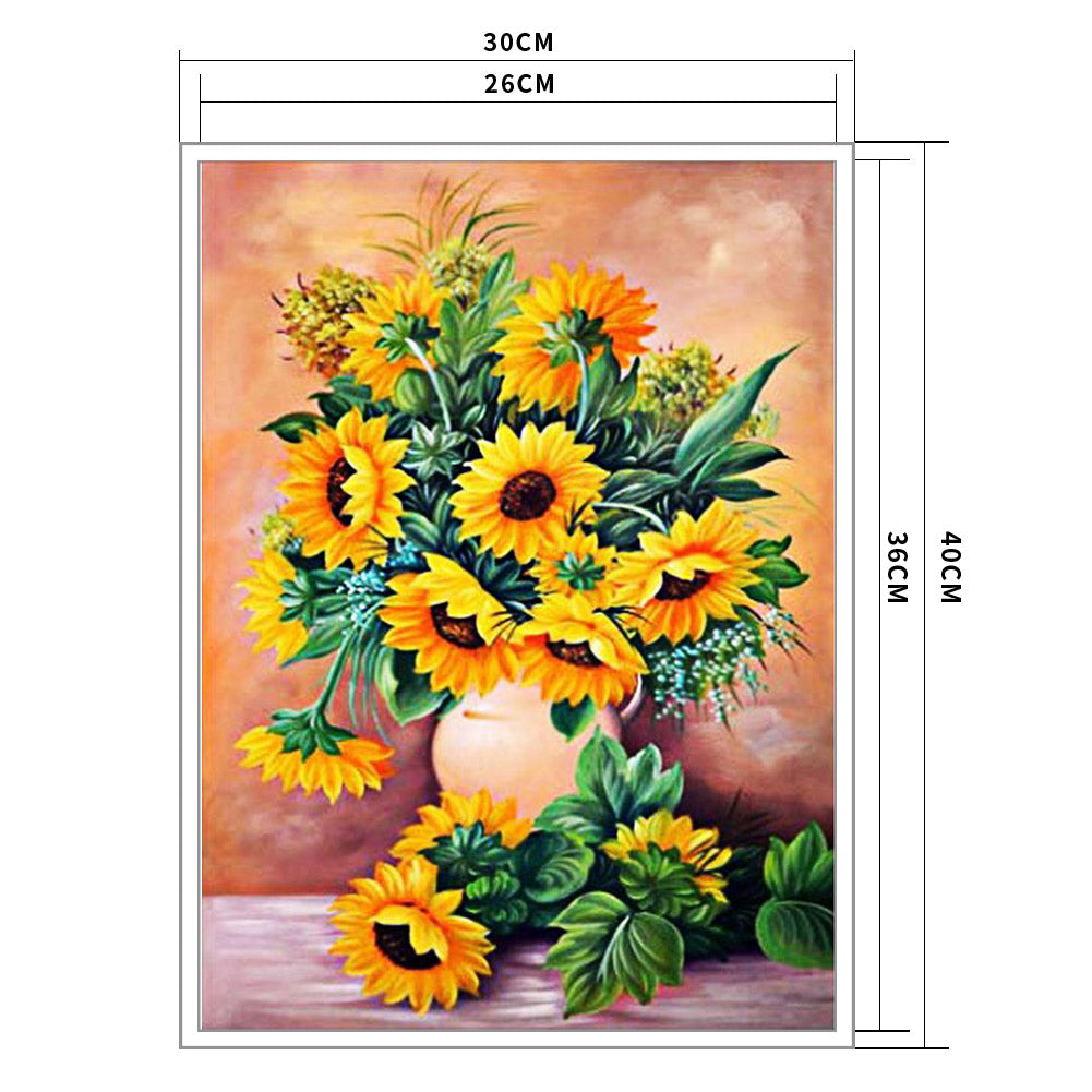 Sunflower Vase - 11CT Stamped Cross Stitch 36*46CM