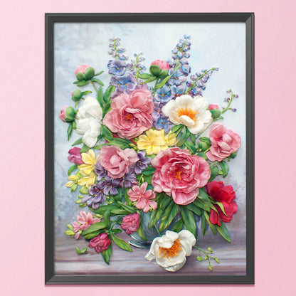 Flowers - 11CT Stamped Cross Stitch 40*50CM