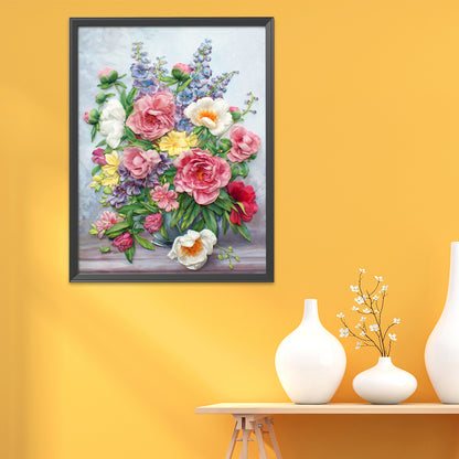 Flowers - 11CT Stamped Cross Stitch 40*50CM