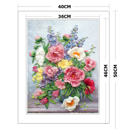 Flowers - 11CT Stamped Cross Stitch 40*50CM