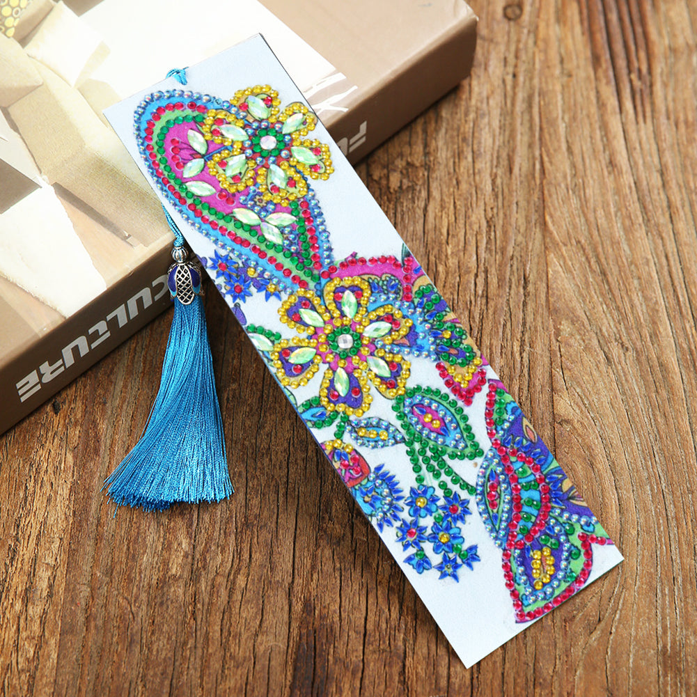 Special Shaped Drill Bookmark Tassel DIY Diamond Painting Yellow Flower Kit