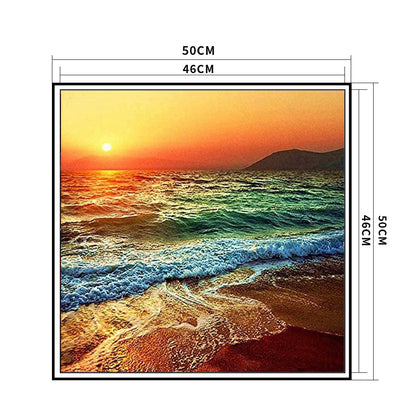 Beach - 11CT Stamped Cross Stitch 50*50CM