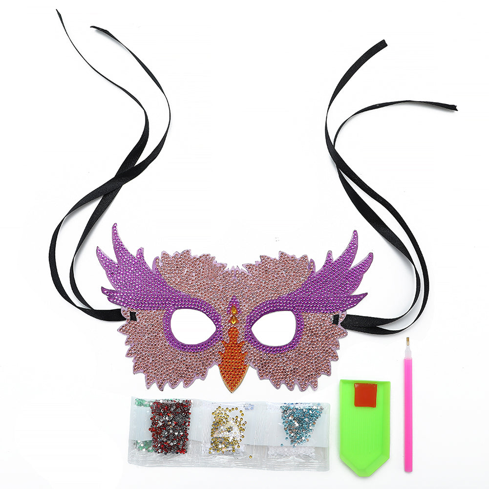 Special Shaped Rhinestone DIY Diamond Painting Owl Masquerade Party Mask