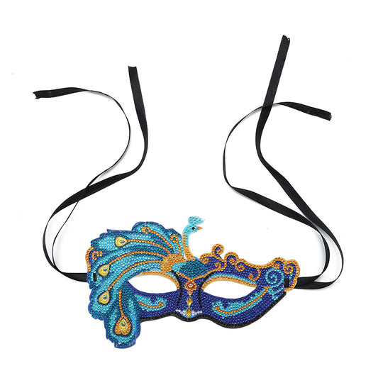 Special Shape Rhinestone DIY Diamond Painting Peacock Masquerade Party Mask