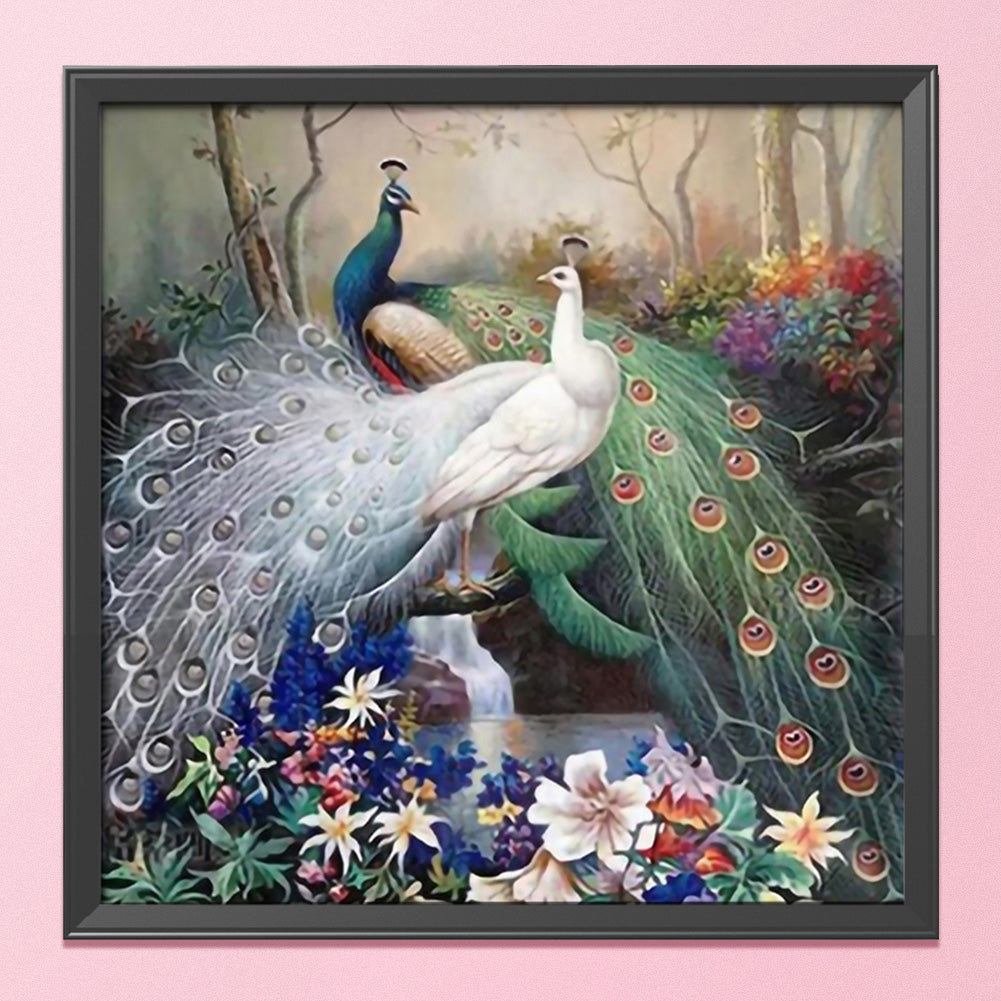 Peafowl - 11CT Stamped Cross Stitch 46*46CM