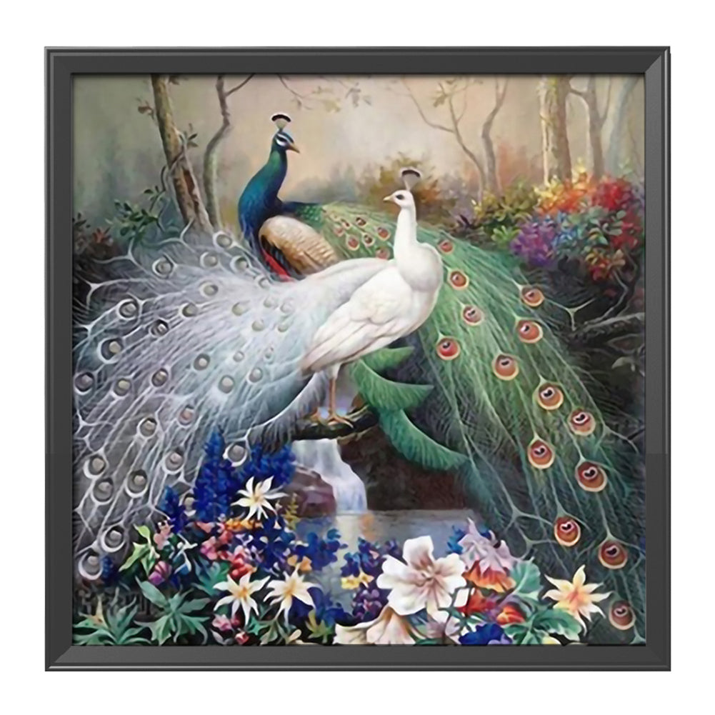 Peafowl - 11CT Stamped Cross Stitch 46*46CM