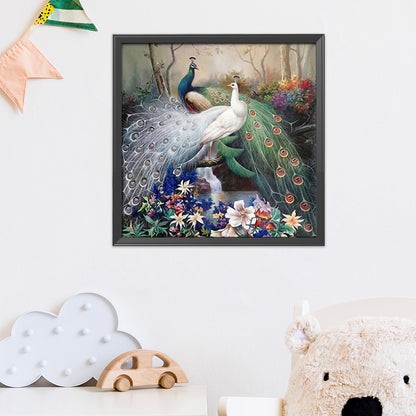 Peafowl - 11CT Stamped Cross Stitch 46*46CM