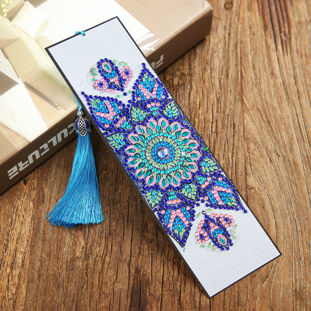 Diamond Painting Bookmark DIY Rhinestone Diamond Leather Tassel Book Marks