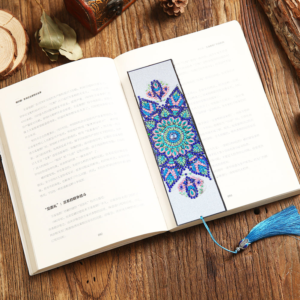 Diamond Painting Bookmark DIY Rhinestone Diamond Leather Tassel Book Marks