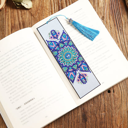 Diamond Painting Bookmark DIY Rhinestone Diamond Leather Tassel Book Marks