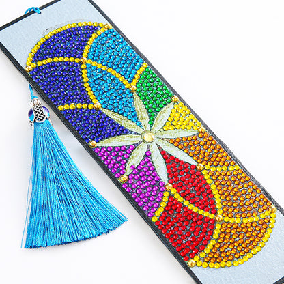 Diamond Painting Bookmark DIY Rhinestone Diamond Leather Tassel Book Marks