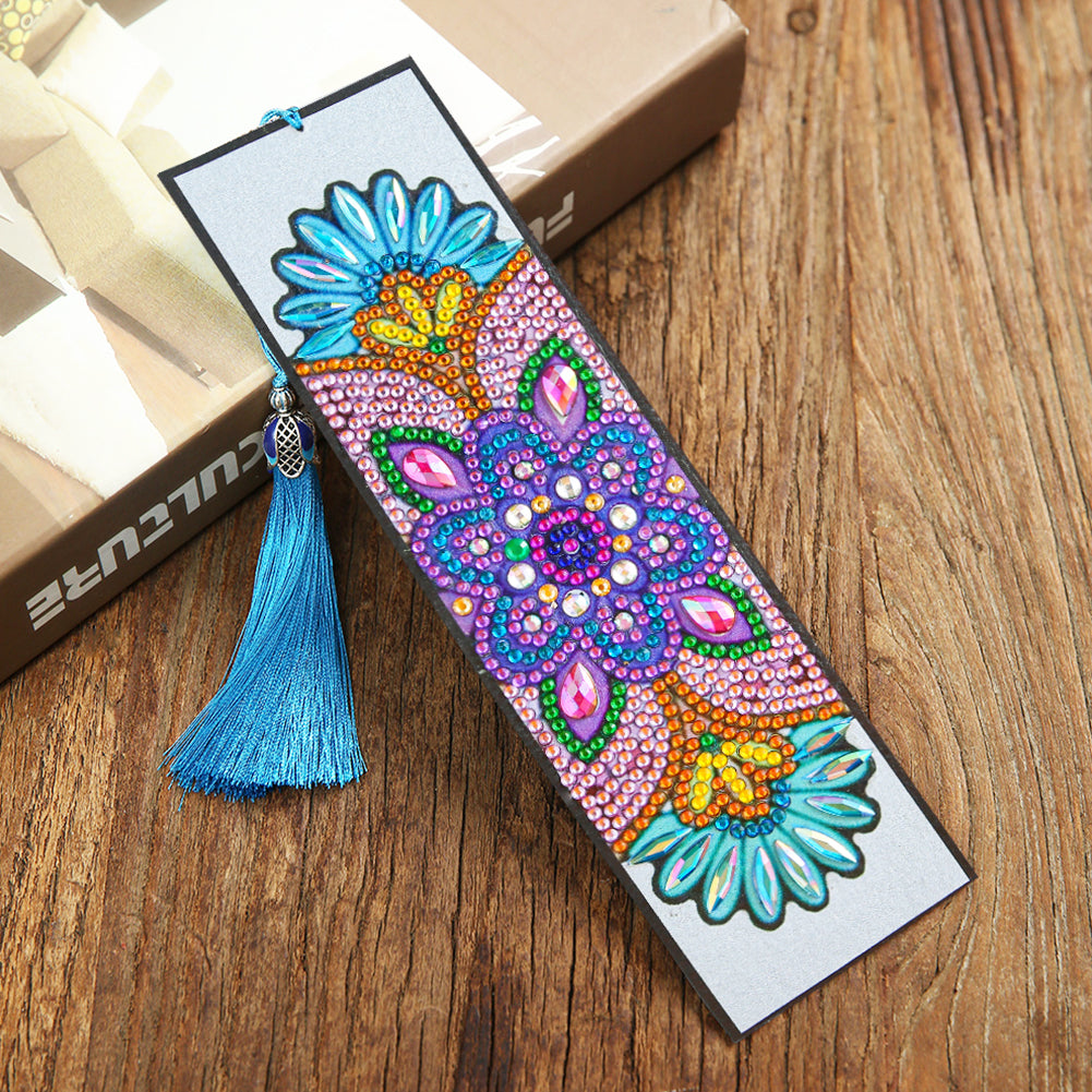 Diamond Painting Bookmark DIY Rhinestone Diamond Leather Tassel Book Marks